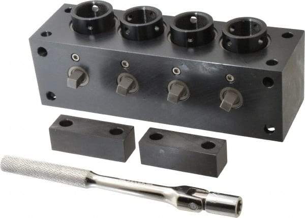 Yuasa - Series 5C, Horizontal Multi-Collet Chuck Block - Manually Activated, 3" Base Diam Width - Makers Industrial Supply