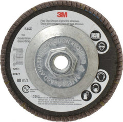 3M - 4-1/2" 60 Grit 5/8-11 Center Hole Type 29 Zirconia Alumina Flap Disc - Makers Industrial Supply