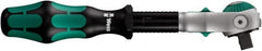 Wera - 3/8" Drive Round Head Ratchet - Satin Finish, 8" OAL, 72 Gear Teeth, Ergonomic with Speed Tube Handle, Locking Flex Head - Makers Industrial Supply