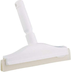 Vikan - 10" Foam Rubber Blade Bench Squeegee - Double Edge, White, Plastic Holder - Makers Industrial Supply