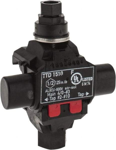 Ideal - 10 to 2 (Tap), 3 to 4/0 (Run) AWG Compatible, Tap Connector - 2.2" OAL x 1.8" OAW x 3.1" OAH - Makers Industrial Supply