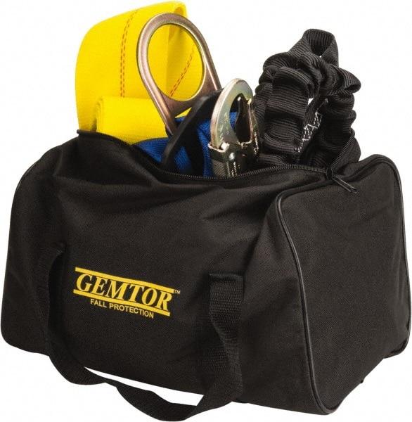 Gemtor - Universal Size, 310 Lb. Capacity, Polyester General Use Fall Protection Kit - Back D Ring, 6 Ft. Lanyard Long, Black - Makers Industrial Supply