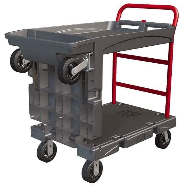 Rubbermaid - 750 Lb Capacity Structural Foam/Steel Platform Truck - Structural Foam Deck, 24-1/4" OAW, 65-7/8" Platform Length, Rubber Casters - Makers Industrial Supply