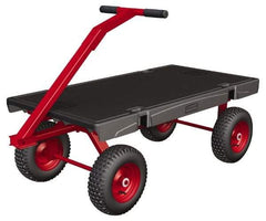 Rubbermaid - 2,000 Lb Capacity Structural Foam/Steel Wagon Truck - Structural Foam Deck, 30" OAW, Rubber Casters - Makers Industrial Supply