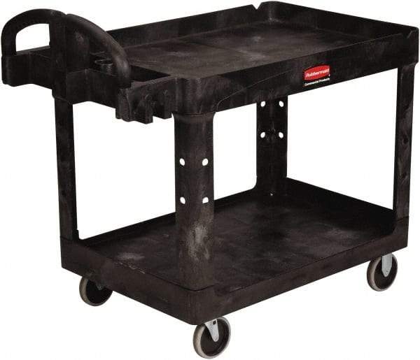 Rubbermaid - 500 Lb Capacity, 25" Wide x 43-7/8" Long x 32-3/4" High Standard Utility Cart - 2 Shelf, Plastic - Makers Industrial Supply