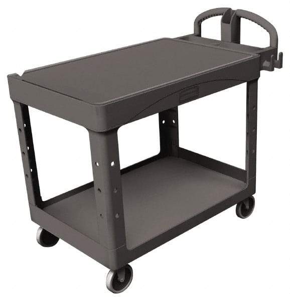 Rubbermaid - 750 Lb Capacity, 25" Wide x 53-5/8" Long x 32-1/4" High Standard Utility Cart - 2 Shelf, Plastic - Makers Industrial Supply