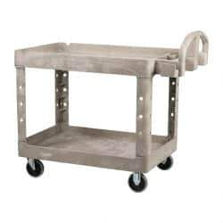 Rubbermaid - 500 Lb Capacity, 25" Wide x 43-7/8" Long x 32-3/4" High Standard Utility Cart - 2 Shelf, Plastic - Makers Industrial Supply