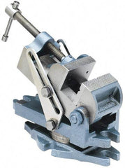 Palmgren - 2-7/8" Jaw Width, 2-1/2" Jaw Opening Capacity, Angle Stationary Machine Vise - Manual Operation, 1 Station, 9" Long x 3-7/8" High x 1-1/2" Deep, 30,000 psi Max Clamp Force, Cast Iron - Makers Industrial Supply