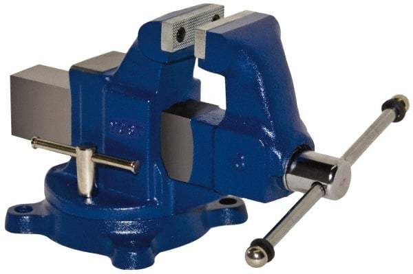 Yost Vises - 5" Jaw Width, 8" Opening Capacity, 5" Throat Depth, Ductile Iron Swivel Bench Vise - Bolt Down Base Attachment - Makers Industrial Supply