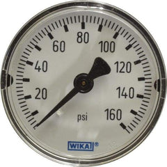 Wika - 2" Dial, 1/4 Thread, 0-160 Scale Range, Pressure Gauge - Center Back Connection Mount, Accurate to 3-2-3% of Scale - Makers Industrial Supply