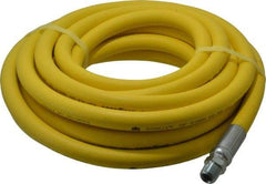 Continental ContiTech - 3/8" ID x 0.73" OD 25' Long Oil Resistant Air Hose - MNPT x MNPT Ends, 500 Working psi, -20 to 190°F, 3/8" Fitting, Yellow - Makers Industrial Supply