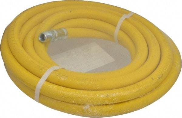 Continental ContiTech - 1/2" ID x 0.89" OD 25' Long Oil Resistant Air Hose - MNPT x MNPT Ends, 500 Working psi, -20 to 190°F, 1/2" Fitting, Yellow - Makers Industrial Supply