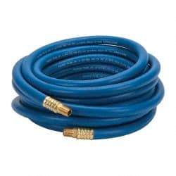 Continental ContiTech - 3/8" ID x 0.66" OD 25' Long Multipurpose Air Hose - MNPT x MNPT Ends, 300 Working psi, -10 to 158°F, 1/4" Fitting, Blue - Makers Industrial Supply