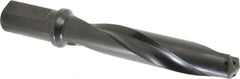 Allied Machine and Engineering - Series 2.5, 1-3/16 to 1-3/8" Diam, 1-1/4" Diam Straight Shank with Flange, Helical Flute Spade Drill - 5-3/8" Max Depth, 7-13/64" Body Length, 9-11/32" OAL, Intermediate Length, Through Coolant - Makers Industrial Supply