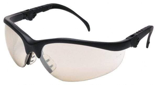 MCR Safety - Clear Lenses, Framed Safety Glasses - Scratch Resistant, Black Plastic Frame, Adjustable Temples, Size Universal, Wrap Around - Makers Industrial Supply