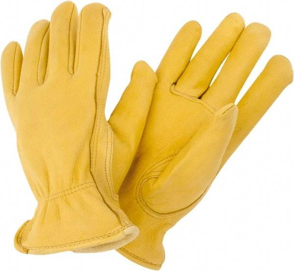 MCR Safety - Size M Work Gloves - Slip-On Cuff, Gold, Paired - Makers Industrial Supply