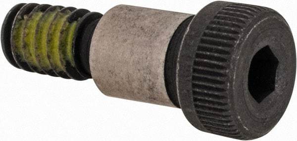 Value Collection - 5/16" Shoulder Diam x 3/8" Shoulder Length, 1/4-20 UNC, Hex Socket Shoulder Screw - 4140 Alloy Steel with Nylon Locking Patch, 7/32" Head Height x 7/16" Head Diam - Makers Industrial Supply