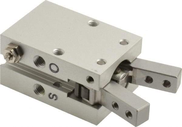 SMC PNEUMATICS - M5x0.8 Double Action Air Gripper - Internal & External Angular Gripper, 15 to 87 psi - Makers Industrial Supply