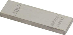 Mitutoyo - 0.1007" Rectangular Steel Gage Block - Accuracy Grade 0, Includes Certificate of Inspection - Makers Industrial Supply