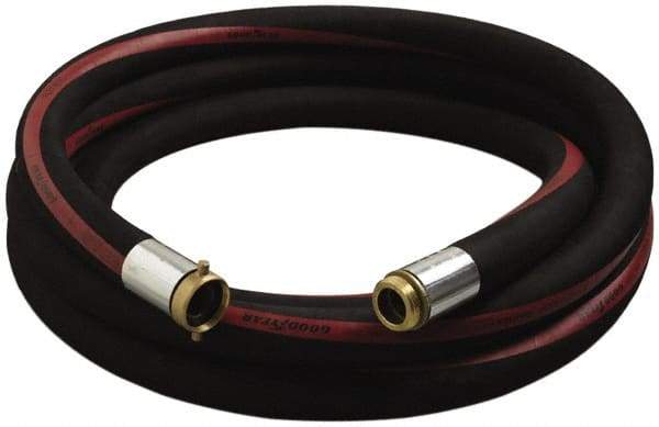 Alliance Hose & Rubber - 2" ID x 2.55" OD x 25' OAL, Male x Female Petroleum Transfer Hose - 150 Max Working psi, -35 to 200°F, 5" Bend Radius, 2" Fitting, Black - Makers Industrial Supply