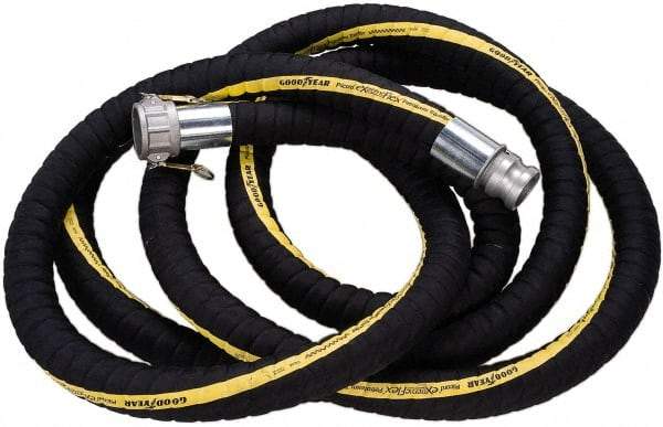 Alliance Hose & Rubber - 1-1/2" ID x 1.91" OD x 25' OAL, Cam & Groove Petroleum Transfer Hose - 250 Max Working psi, -40 to 200°F, 1.5" Bend Radius, 1-1/2" Fitting, Black - Makers Industrial Supply