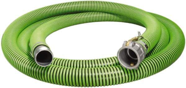 Alliance Hose & Rubber - -40 to 180°F, 4" Inside x 4.67" Outside Diam, Thermoplastic Rubber with Polyethylene Helix Liquid Suction & Discharge Hose - Green & Black, 20' Long, 29 Vacuum Rating, 40 psi Working & 150 psi Brust Pressure - Makers Industrial Supply