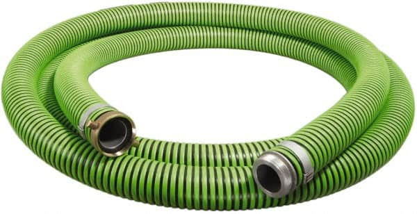 Alliance Hose & Rubber - -40 to 180°F, 6" Inside x 6-3/4" Outside Diam, Thermoplastic Rubber with Polyethylene Helix Liquid Suction & Discharge Hose - Green & Black, 20' Long, 29 Vacuum Rating, 25 psi Working & 150 psi Brust Pressure - Makers Industrial Supply