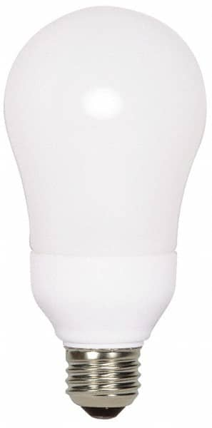 Value Collection - 15 Watt Fluorescent Residential/Office Medium Screw Lamp - 2,700°K Color Temp, 800 Lumens, A19, 10,000 hr Avg Life - Makers Industrial Supply