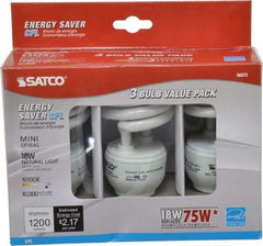 Value Collection - 18 Watt Fluorescent Residential/Office Medium Screw Lamp - 5,000°K Color Temp, 1,200 Lumens, T2, 10,000 hr Avg Life - Makers Industrial Supply