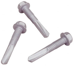 Elco - 1/4", Hex Washer Head, Hex Drive, 5" Length Under Head, #5 Point, Self Drilling Screw - Steel - Makers Industrial Supply