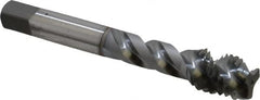 OSG - 1/2-13 UNC 3 Flute 3B Modified Bottoming Spiral Flute Tap - Vanadium High Speed Steel, TiCN Finish, 3-3/8" OAL, Right Hand Flute, Right Hand Thread, H3, Series 290 - Makers Industrial Supply