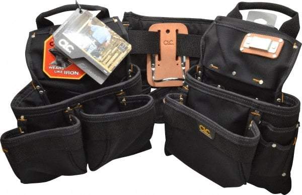 CLC - 29 to 46" Waist Tool Belt - 17 Pocket, 5" Wide, Black, Nylon - Makers Industrial Supply