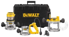 DeWALT - 2.25 hp, 8,000 to 24,000 RPM, Three Base Router Kit - 12 Amps, 1/4 and 1/2 Inch Collet - Makers Industrial Supply