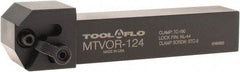 Tool-Flo - External Thread, Right Hand Cut, 3/4" Shank Width x 3/4" Shank Height Indexable Threading Toolholder - 4-1/2" OAL, T.MA/C 43 Insert Compatibility, MTVO Toolholder, Series On-Edge - Makers Industrial Supply