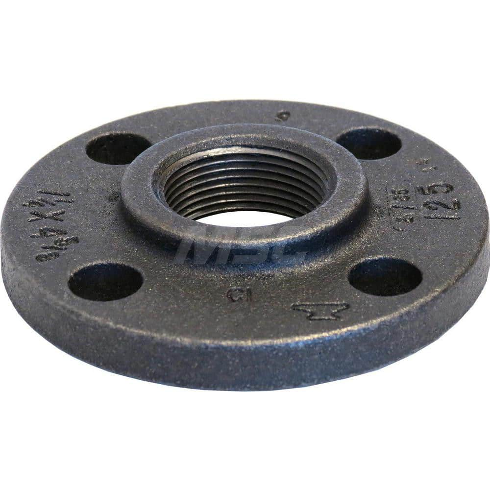 Black Companion Flange: 8 x 13-1/2″, 125 psi, Threaded Cast Iron, Black Finish, Class 125