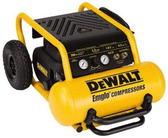 DeWALT - 1.8 HP, 5.2 CFM Wheeled Electric Oil Free Compressor - 4.5 Gallon Tank, 15 Amp, 200 Max psi, 120V - Makers Industrial Supply