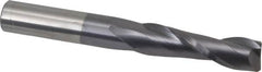 Atrax - 5/8", 2-1/4" LOC, 5/8" Shank Diam, 5" OAL, 2 Flute, Solid Carbide Square End Mill - Single End, AlTiN Finish, Spiral Flute, 30° Helix, Centercutting, Right Hand Cut - Makers Industrial Supply