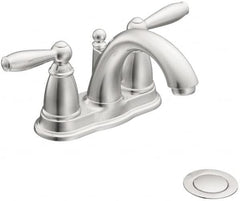 Moen - Lever Handle, Residential Bathroom Faucet - Two Handle, Pop Up Drain, Arc Spout - Makers Industrial Supply