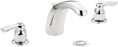 Moen - Lever Handle, Commercial Bathroom Faucet - Two Handle, Pop Up Drain, Arc Spout - Makers Industrial Supply