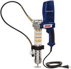 Lincoln - 7,000 Max psi, Flexible Electric Grease Gun - 14-1 & 2 oz (Cartridge) & 16 oz (Bulk) Capacity, 1/8 Thread Outlet, Bulk & Cartridge Fill, Includes 6" Power Card, Compact Carrying Case, Coupler & Valves - Makers Industrial Supply