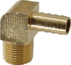 Parker - 1/2 NPT Thread Hose Barb x Male NPT 90° Elbow - 1/2" ID Hose, Lead Free Brass - Makers Industrial Supply