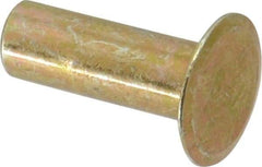 RivetKing - 0.134 to 0.141" Hole Diam, Countersunk Head, Zinc Plated Steel, Semi Tubular Rivet - 3/8 Head Diam, 1/2" Length Under Head, 150° Countersunk Head, 3/16 Body Diam - Makers Industrial Supply