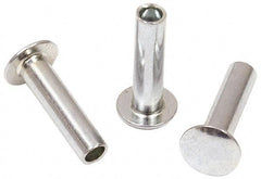 RivetKing - 0.1 to 0.17" Hole Diam, Round Head, Zinc Plated Steel, Semi Tubular Rivet - 5/16 Head Diam, 3/8" Length Under Head, 9/64 Body Diam - Makers Industrial Supply