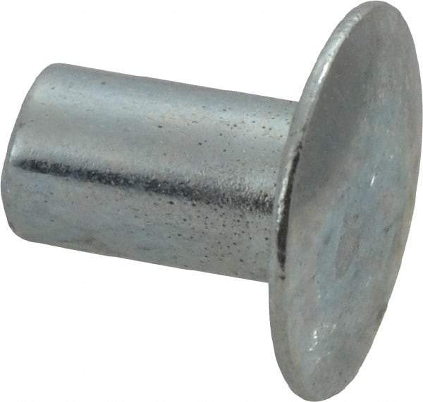 RivetKing - 0.1 to 0.17" Hole Diam, Round Head, Zinc Plated Steel, Semi Tubular Rivet - 5/16 Head Diam, 1/4" Length Under Head, 9/64 Body Diam - Makers Industrial Supply