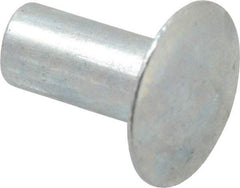 RivetKing - 0.1 to 0.17" Hole Diam, Round Head, Zinc Plated Steel, Semi Tubular Rivet - 5/16 Head Diam, 5/16" Length Under Head, 9/64 Body Diam - Makers Industrial Supply