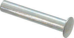 RivetKing - 0.176 to 0.184" Hole Diam, Round Head, Zinc Plated Steel, Semi Tubular Rivet - 7/16 Head Diam, 1-1/2" Length Under Head, 1/4 Body Diam - Makers Industrial Supply