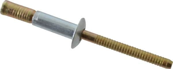 RivetKing - Size 67 Dome Head Steel Structural with Locking Stem Blind Rivet - Steel Mandrel, 0.062" to 0.437" Grip, 0.4" Head Diam, 0.192" to 0.196" Hole Diam, 0.577" Length Under Head, 3/16" Body Diam - Makers Industrial Supply