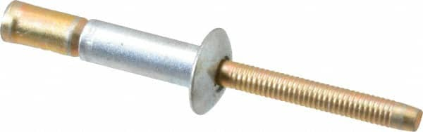 RivetKing - Size 810 Dome Head Steel Structural with Locking Stem Blind Rivet - Steel Mandrel, 0.08" to 5/8" Grip, 0.53" Head Diam, 0.257" to 0.261" Hole Diam, 0.847" Length Under Head, 1/4" Body Diam - Makers Industrial Supply