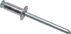 RivetKing - Dome Head Aluminum Peel Blind Rivet - Steel Mandrel, 0.188" to 0.354" Grip, 3/8" Head Diam, 0.196" Max Hole Diam, 0.551 to 0.590" Length Under Head, 3/16" Body Diam - Makers Industrial Supply