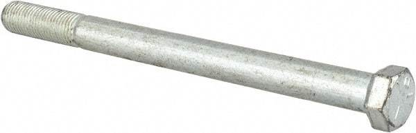 Made in USA - 7/16-20 UNF, 5-1/2" Length Under Head Hex Head Cap Screw - Partially Threaded, Grade 5 Steel, Zinc-Plated Finish, 5/8" Hex - Makers Industrial Supply